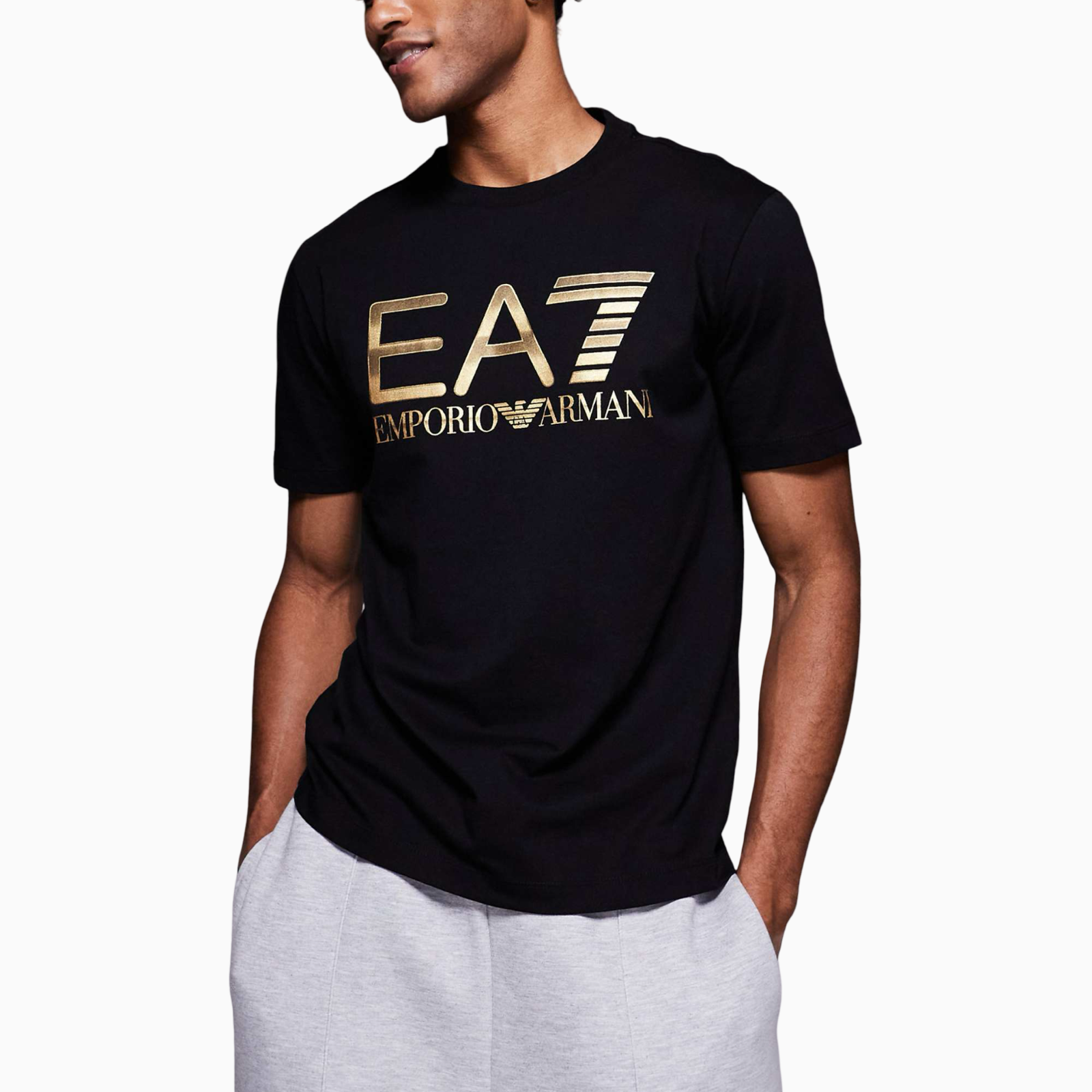 Мъжка черна тениска EA7 Emporio Armani Men T-shirt 7M001412 AF22264 UC001 Front View