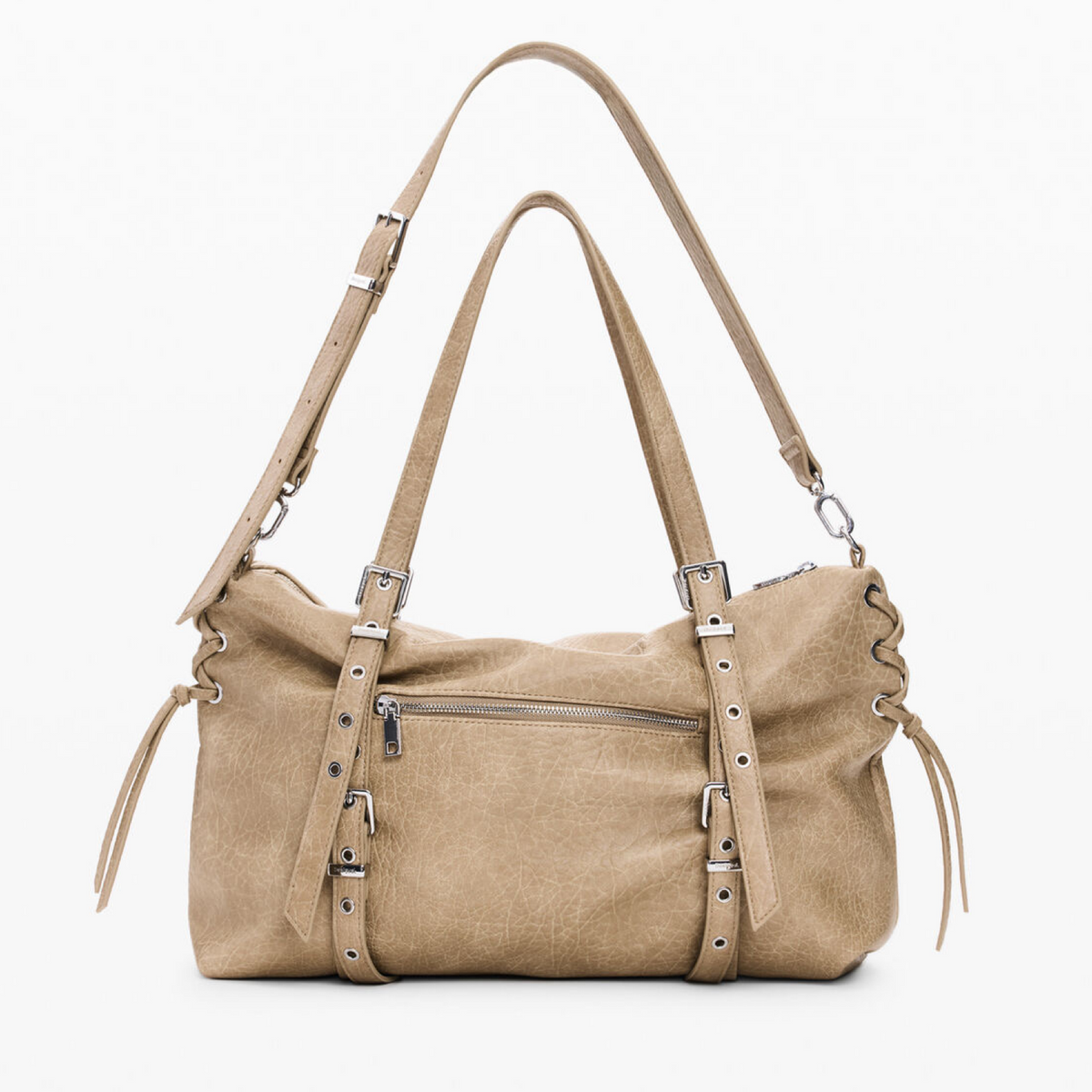 Дамска бежова шопинг чанта Desigual Women Shopping Bag 26WAXP49 1008 Back View