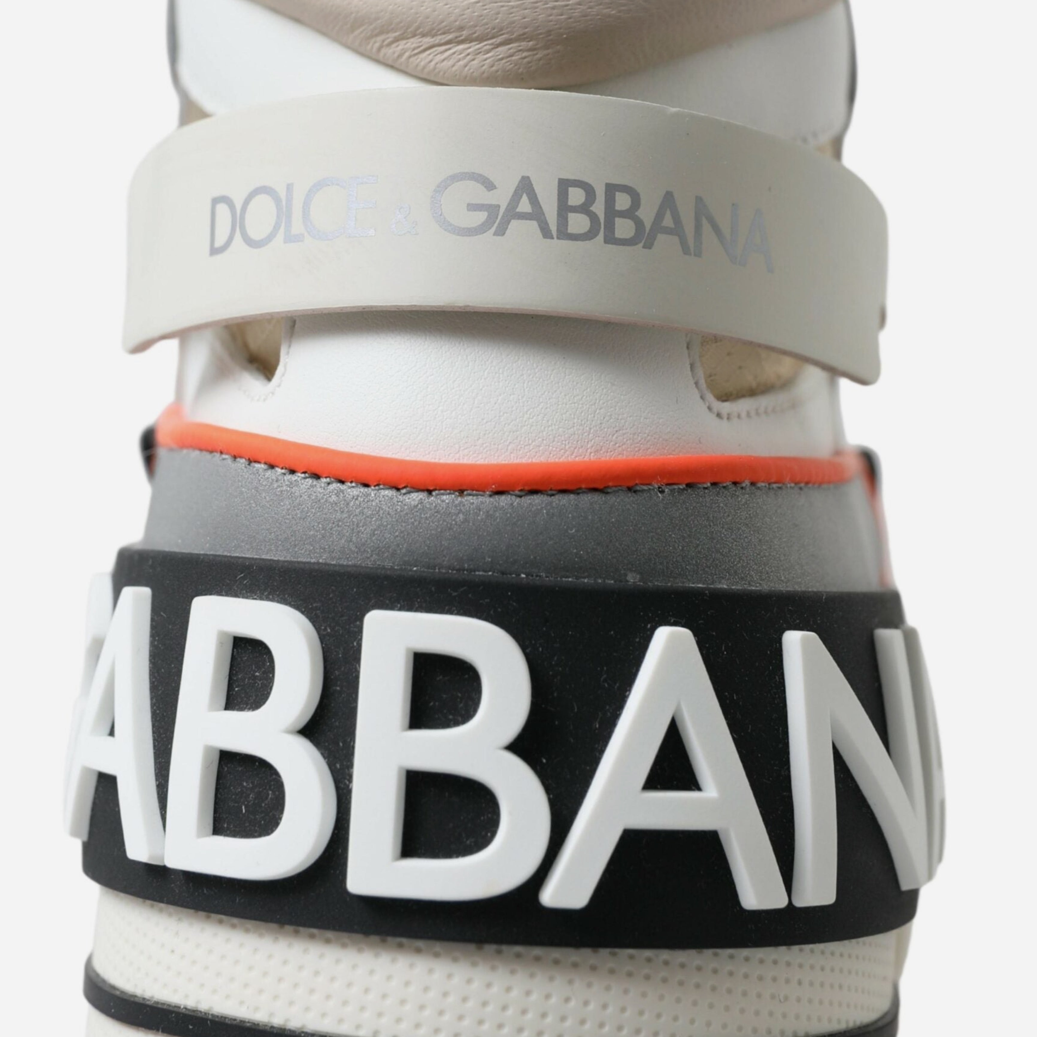 Мъжки високи кецове Dolce & Gabbana Men’s High Top Portofino Sneakers in Off White, Grey, Orange