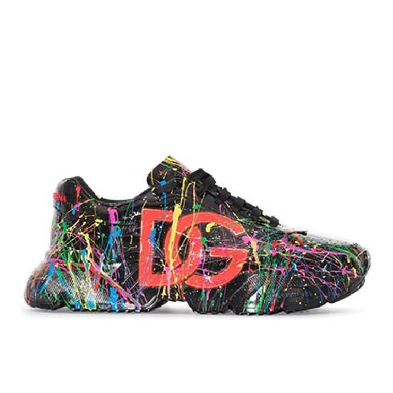 Dolce & Gabbana Daymaster Hand Painted Sneakers Lateral View