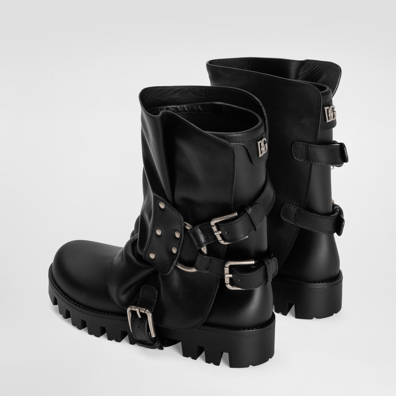 Dolce & Gabbana Leather Women Ankle Boots CT1109 AX8728 B956 Heel View