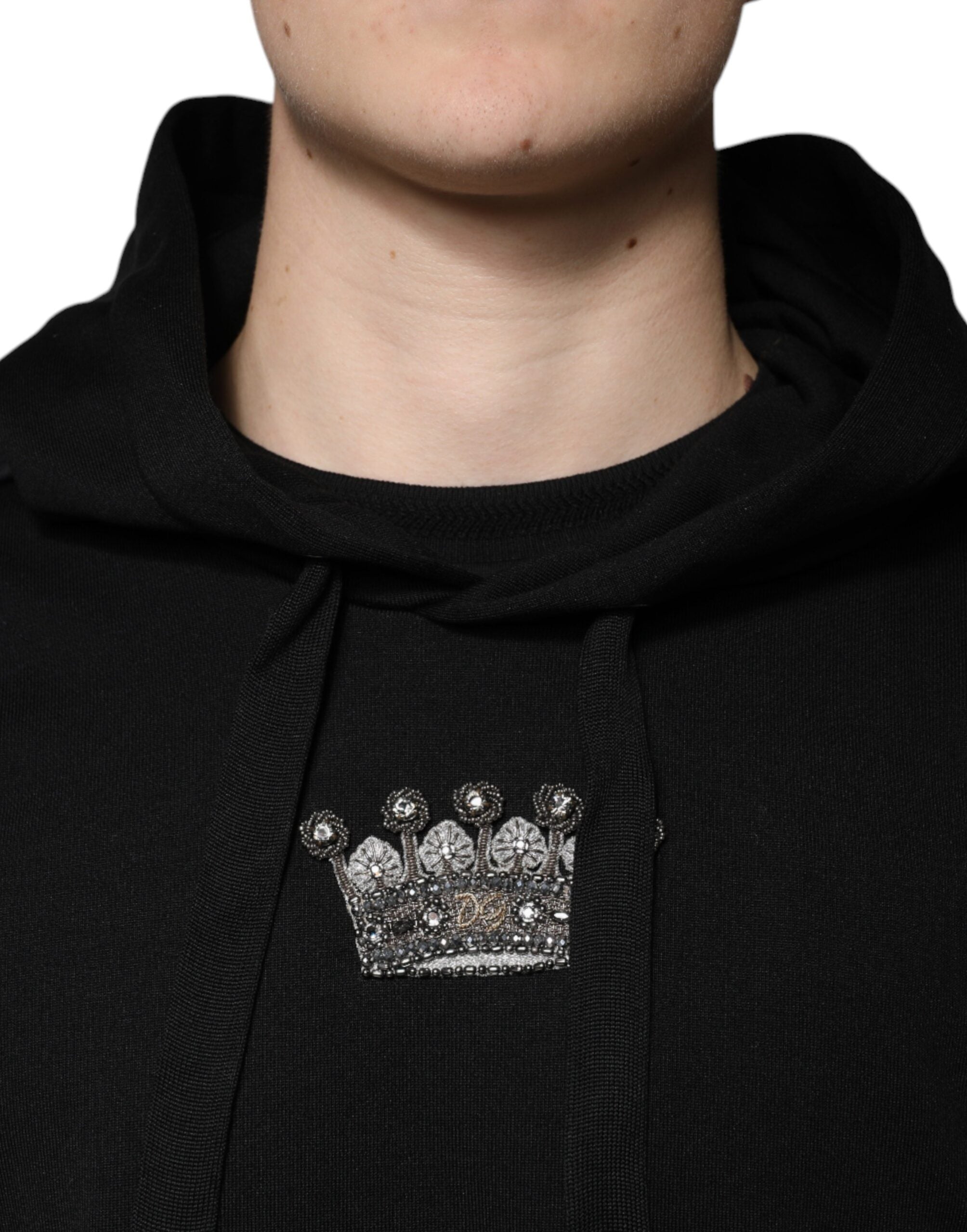 Памучен суичър с качулка Dolce &amp; Gabbana Black Crown