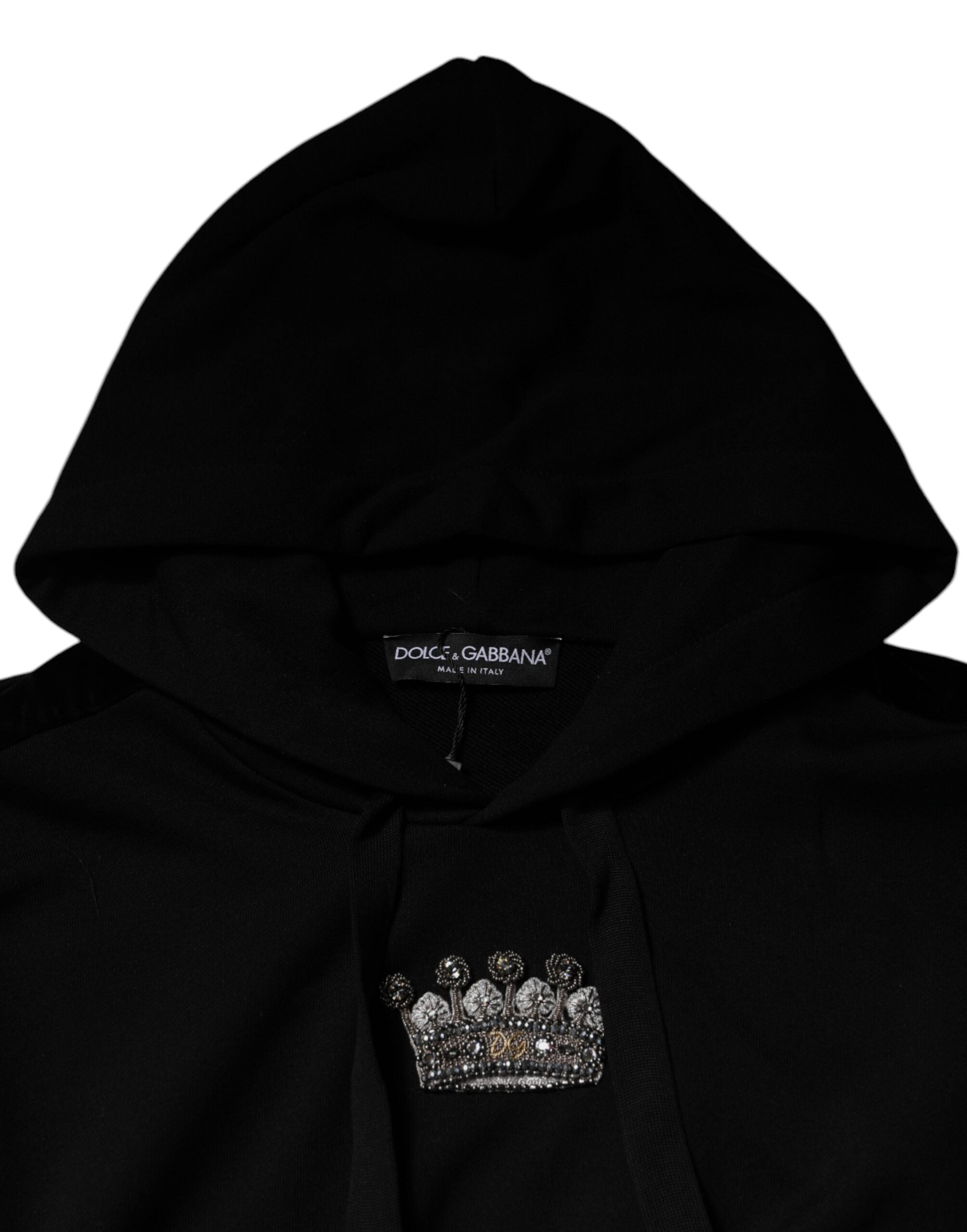 Памучен суичър с качулка Dolce &amp; Gabbana Black Crown