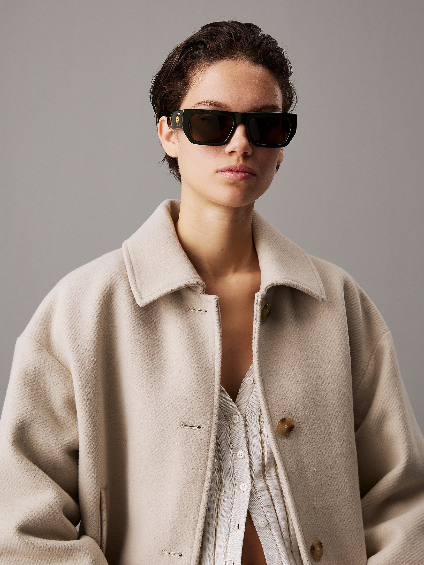 Calvin Klein Green Acetate Men Sunglasses