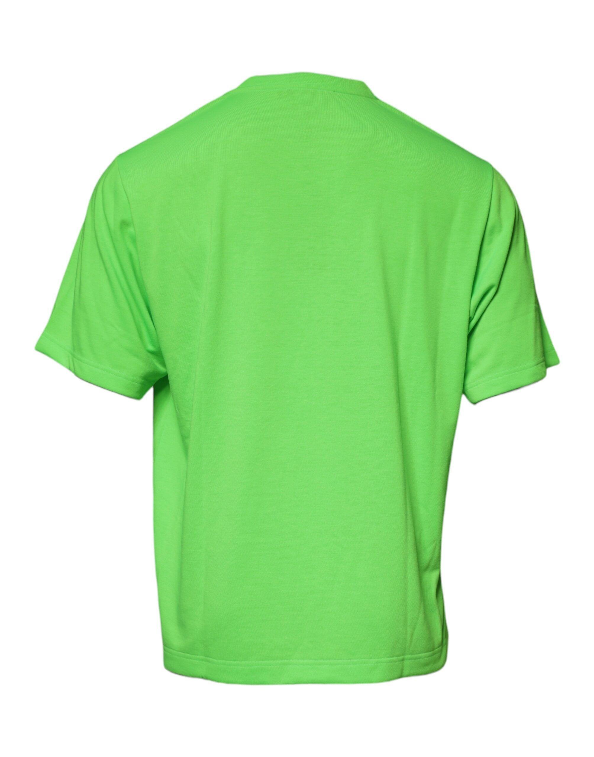 Памучна тениска с кръгло деколте с лого Dolce &amp; Gabbana Green DG