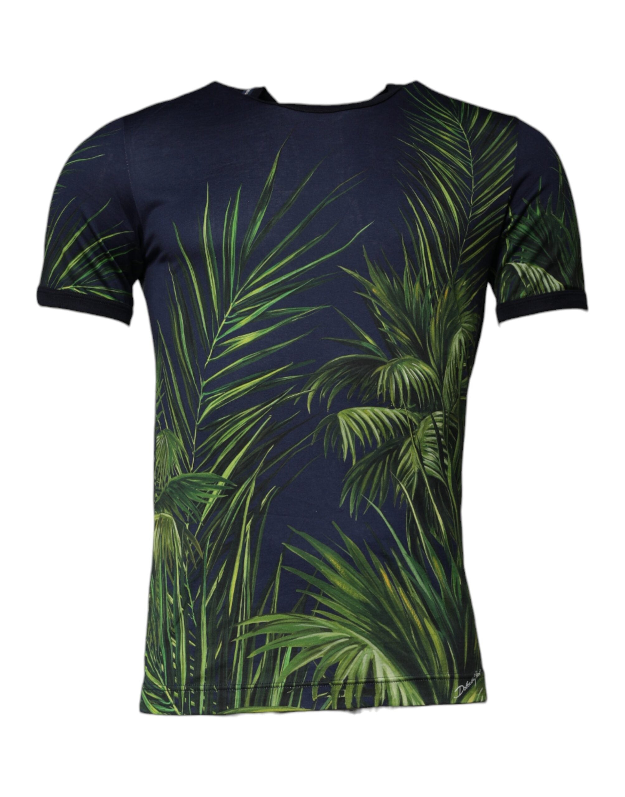 Тениска с къс ръкав Dolce &amp; Gabbana Blue Tree Print CrewNeck