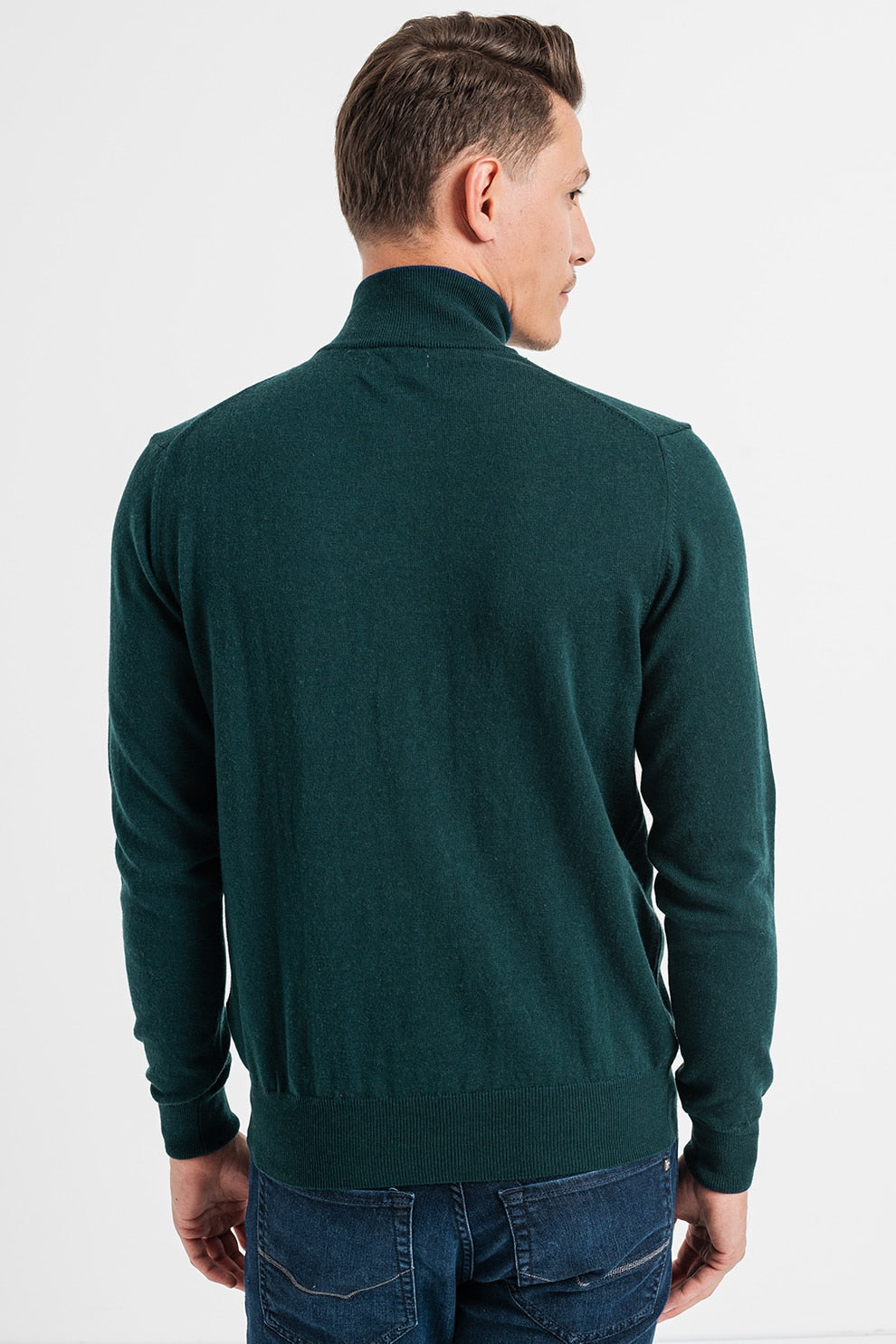 Мъжки пуловер с цип Men’s sweater La Martina Dark Green
