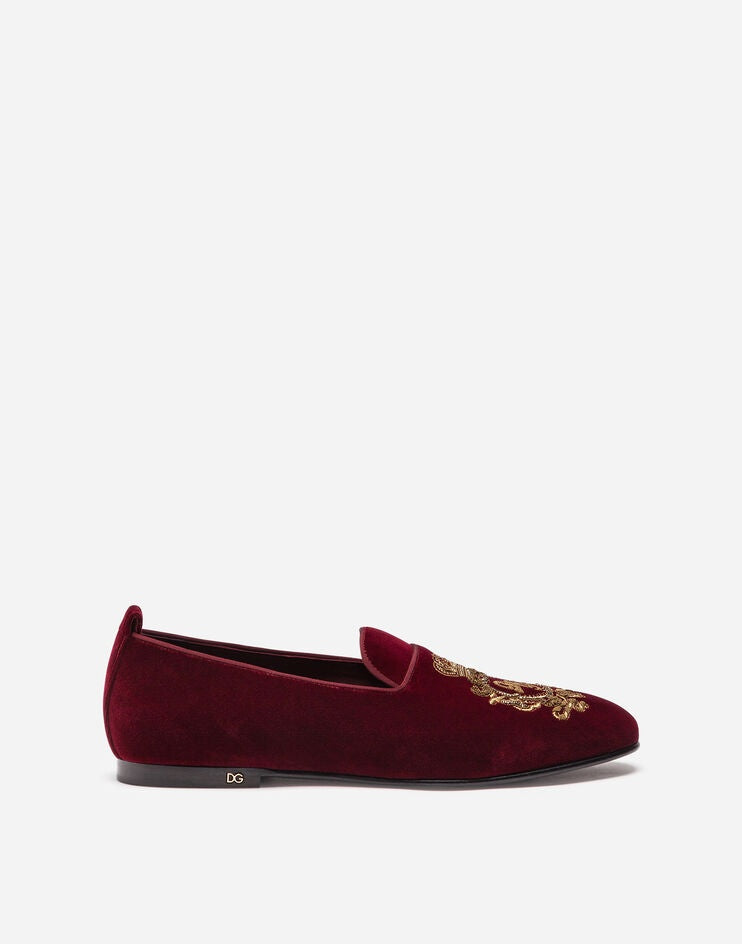 Мъжки мокасини Men’s velvet loafers DOLCE & GABBANA A50312 AU442 8B420 lateral view
