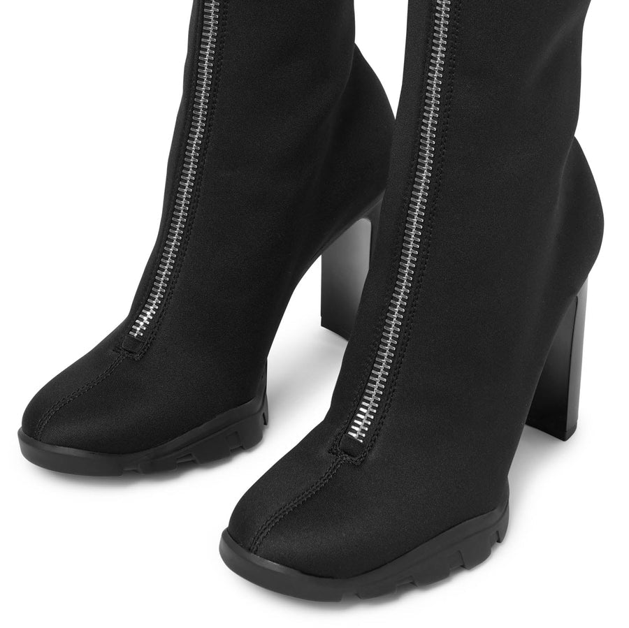 Дамски неопренови черни боти Alexander McQueen Slim Tread Women Boots