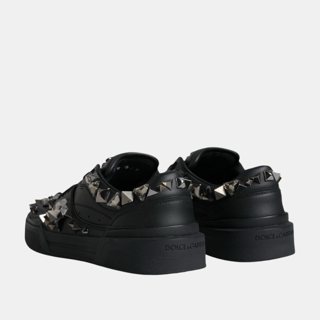 Мъжки черни маратонки Dolce & Gabbana Roma Studded Men Sneakers