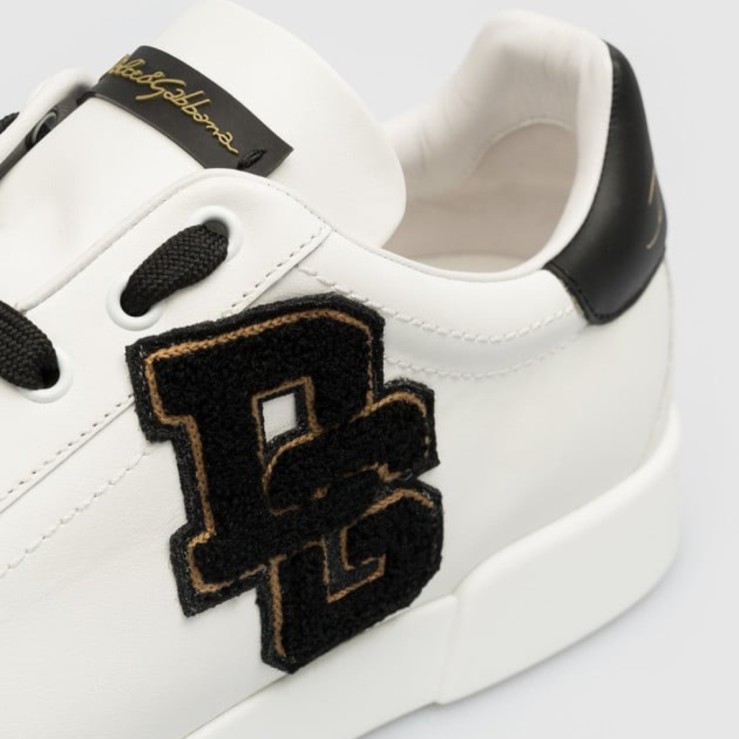 Мъжки бели кецове Dolce & Gabbana Portofino DG Logo Men Sneakers Close-Up