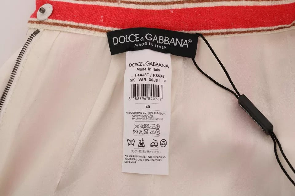 Dolce &amp; Gabbana Многоцветна памучна миди пола с райе Portofino