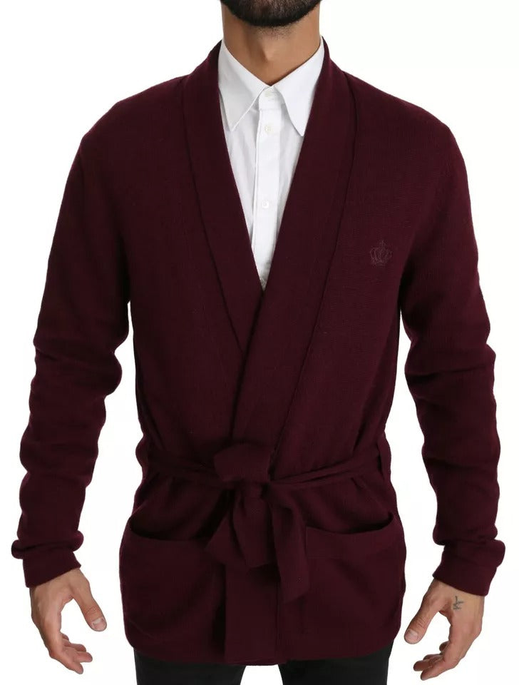 Пуловер Dolce &amp; Gabbana Bordeaux Cashmere Crown Cardigan