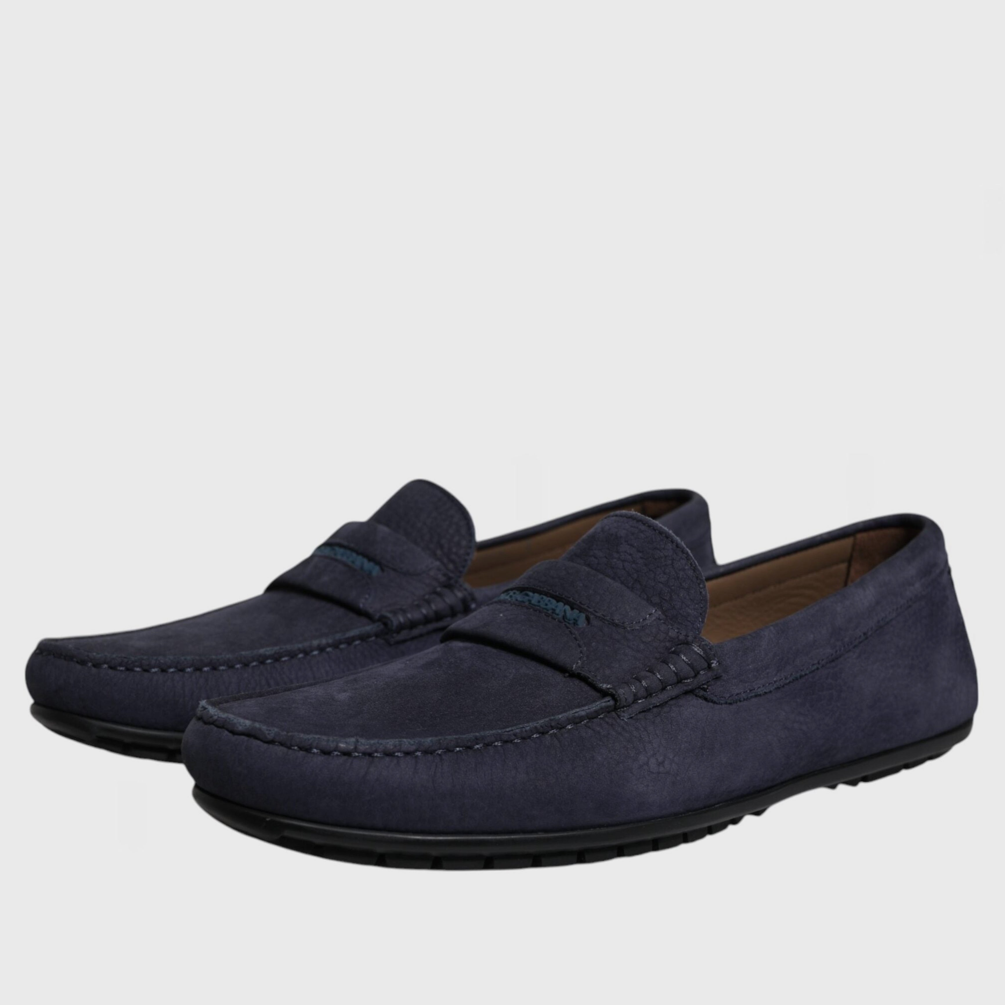 Мъжки луксозни кожени мокасини в тъмно синьо Dolce & Gabbana Men’s Luxury Dark Blue Leather Moccasins