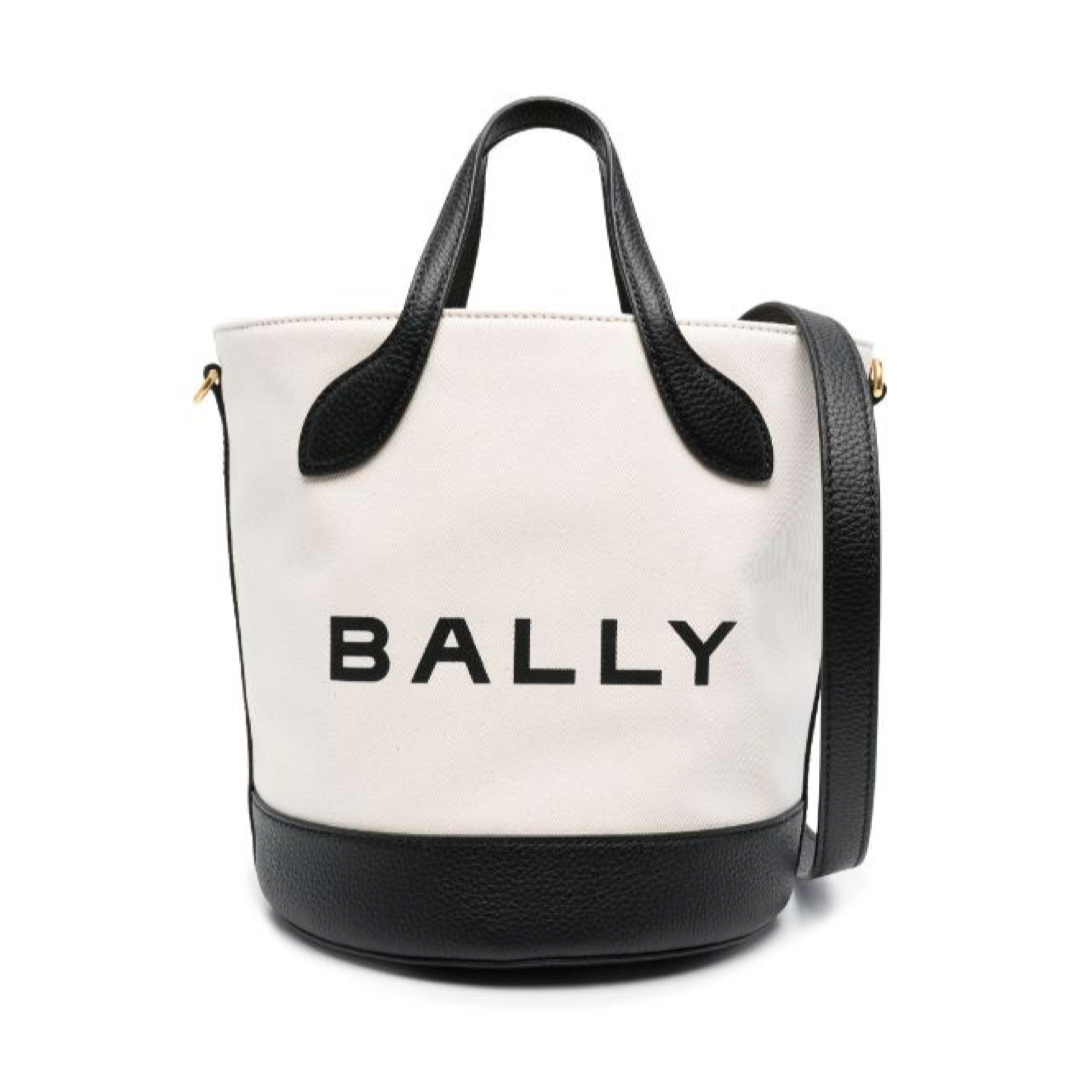 Дамска чанта Bally Elegant Monogram Bucket Bag in Black & White