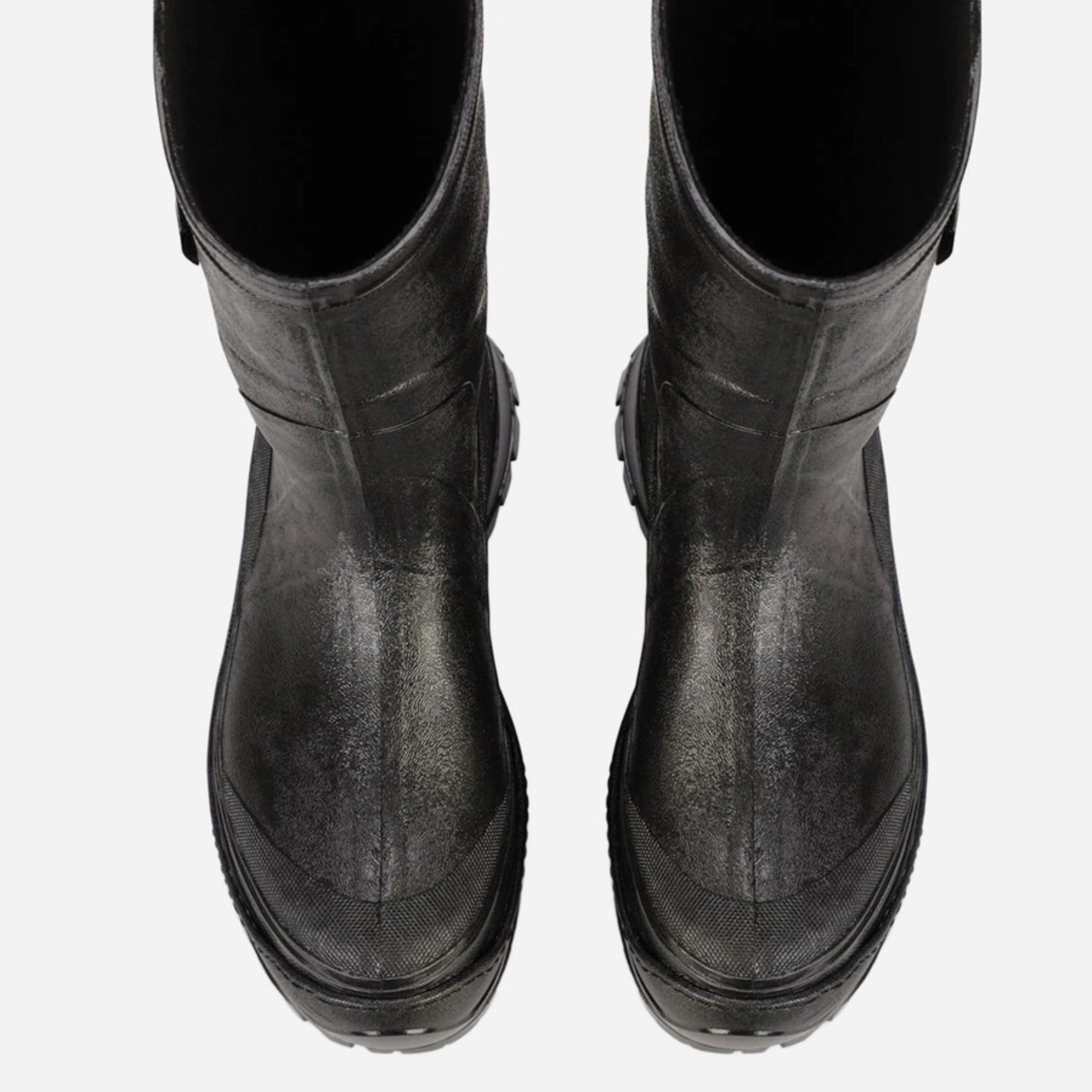 Мъжки гумени ботуши Dolce&Gabbana Sleek Metallic Rubber Rain Boots with DG Logo в черно