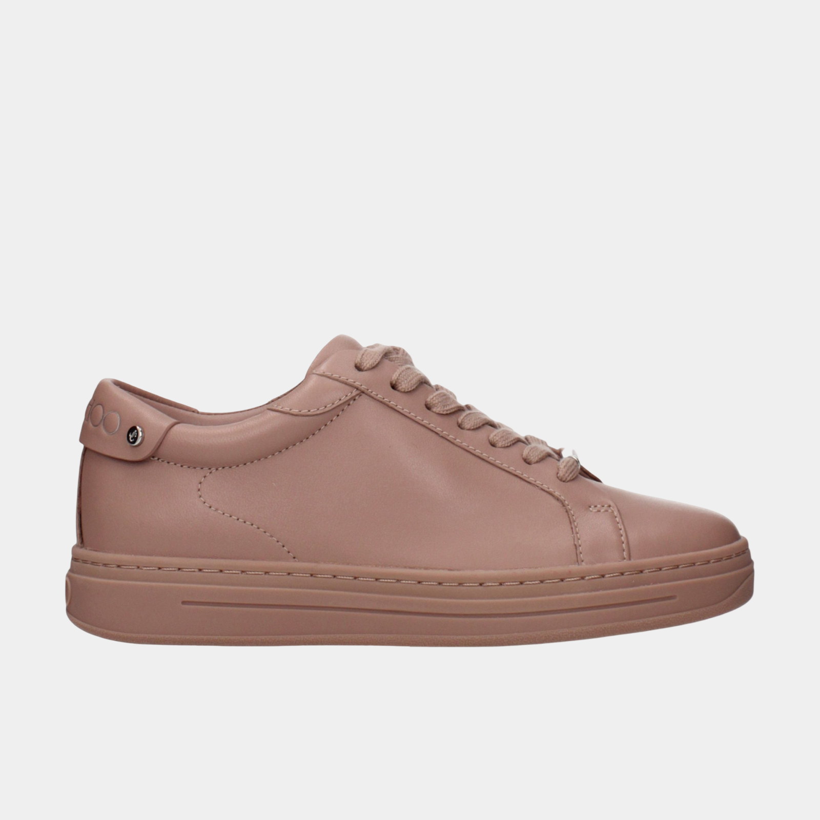 Jimmy Choo Pink Leather Low Top Sneakers ROMEFOCLFBALLETPINK Lateral View