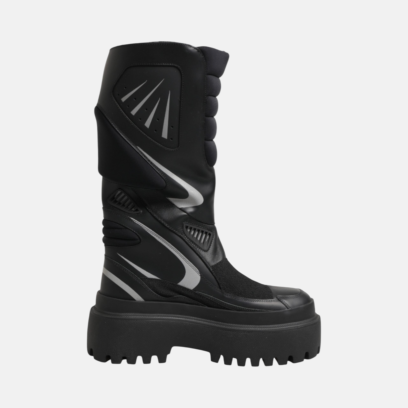 Dolce & Gabbana Leather Women Biker Boots Medial View