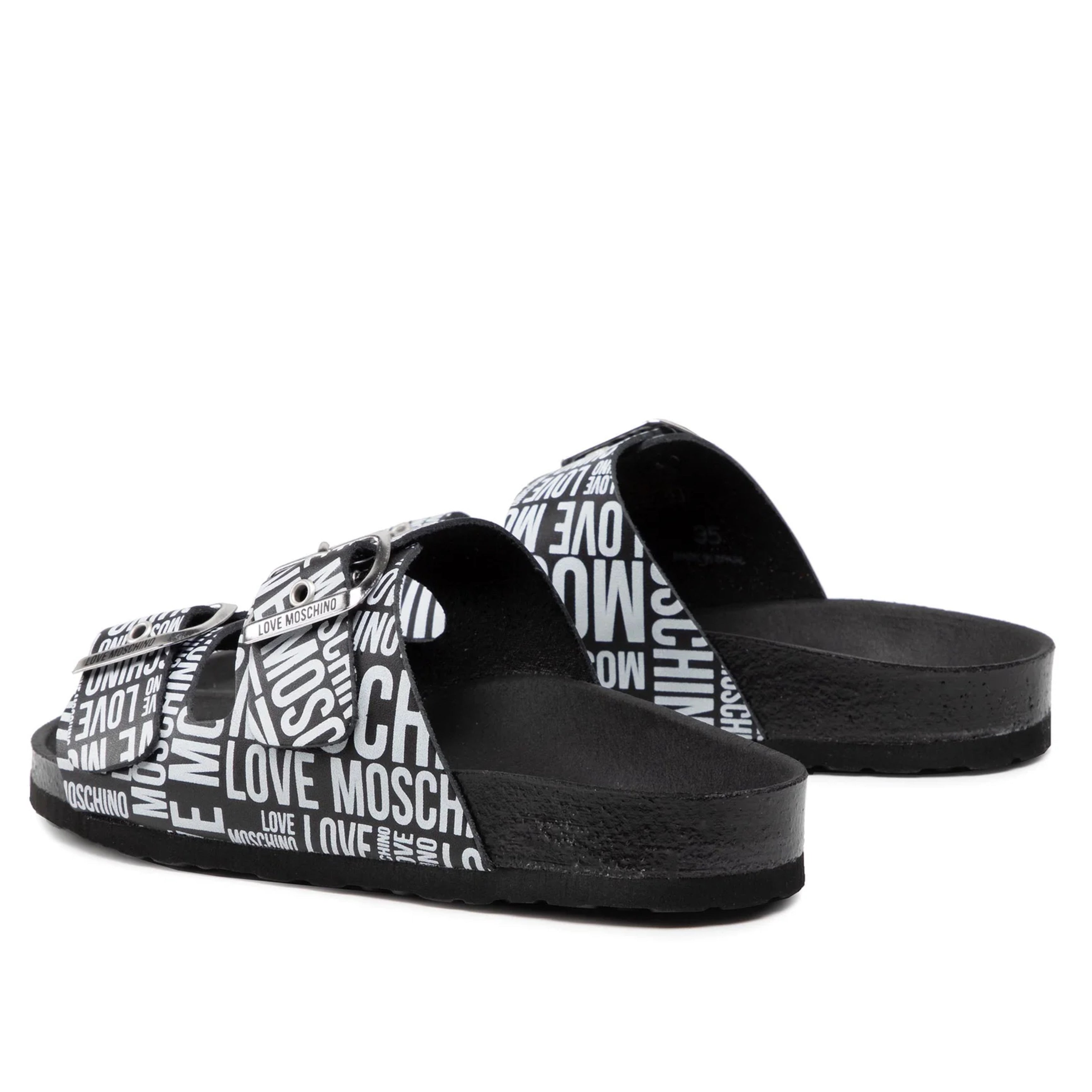 Дамски сандали чехли тип Birkenstock - Love Moschino JA28073G1EIJ000A в черни