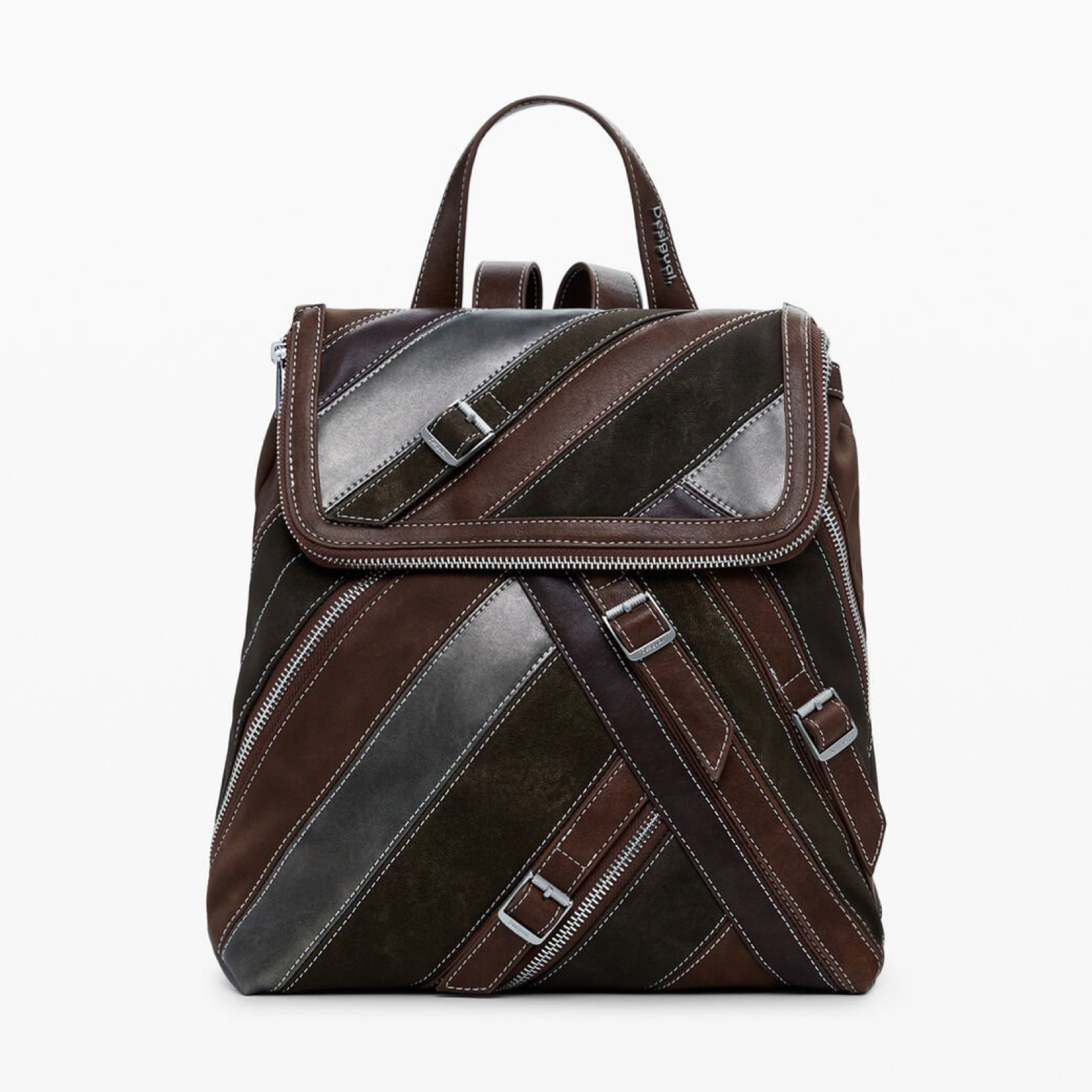 Дамска кафява раница Desigual Women Rucksack 25WAKP26 6075U Front View