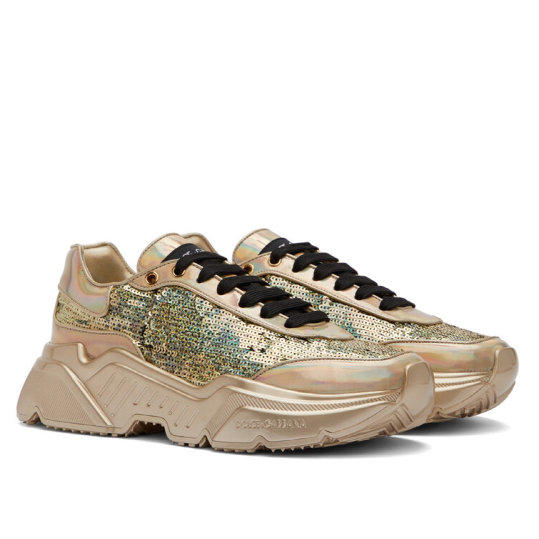 Мъжки маратонки Dolce & Gabbana Gold Sequin Iridiscent Daymaster Men Sneakers