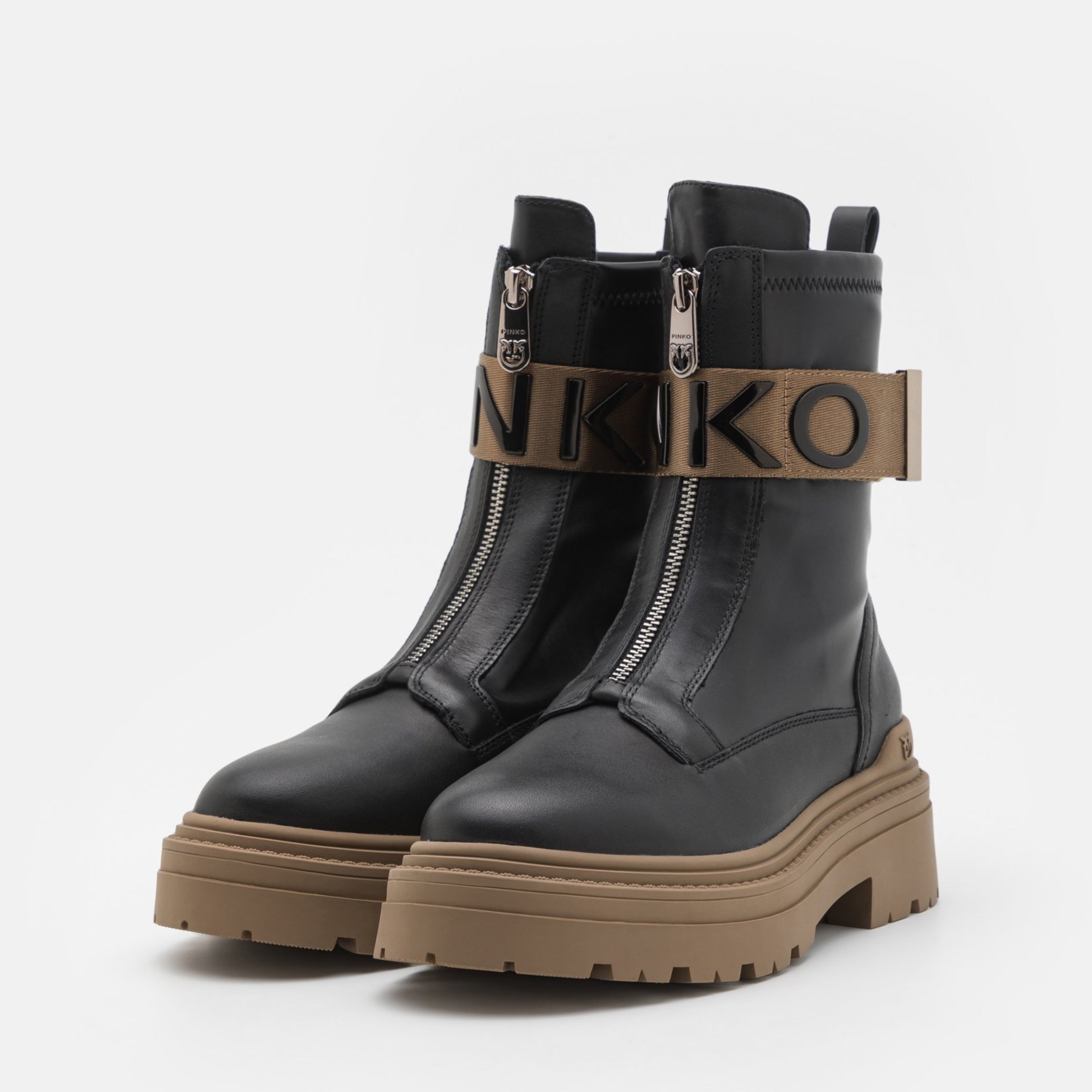 Дамски боти кубинки Women’s ankle boots PINKO Mia 13 SD0219P061 Z99 Black front view