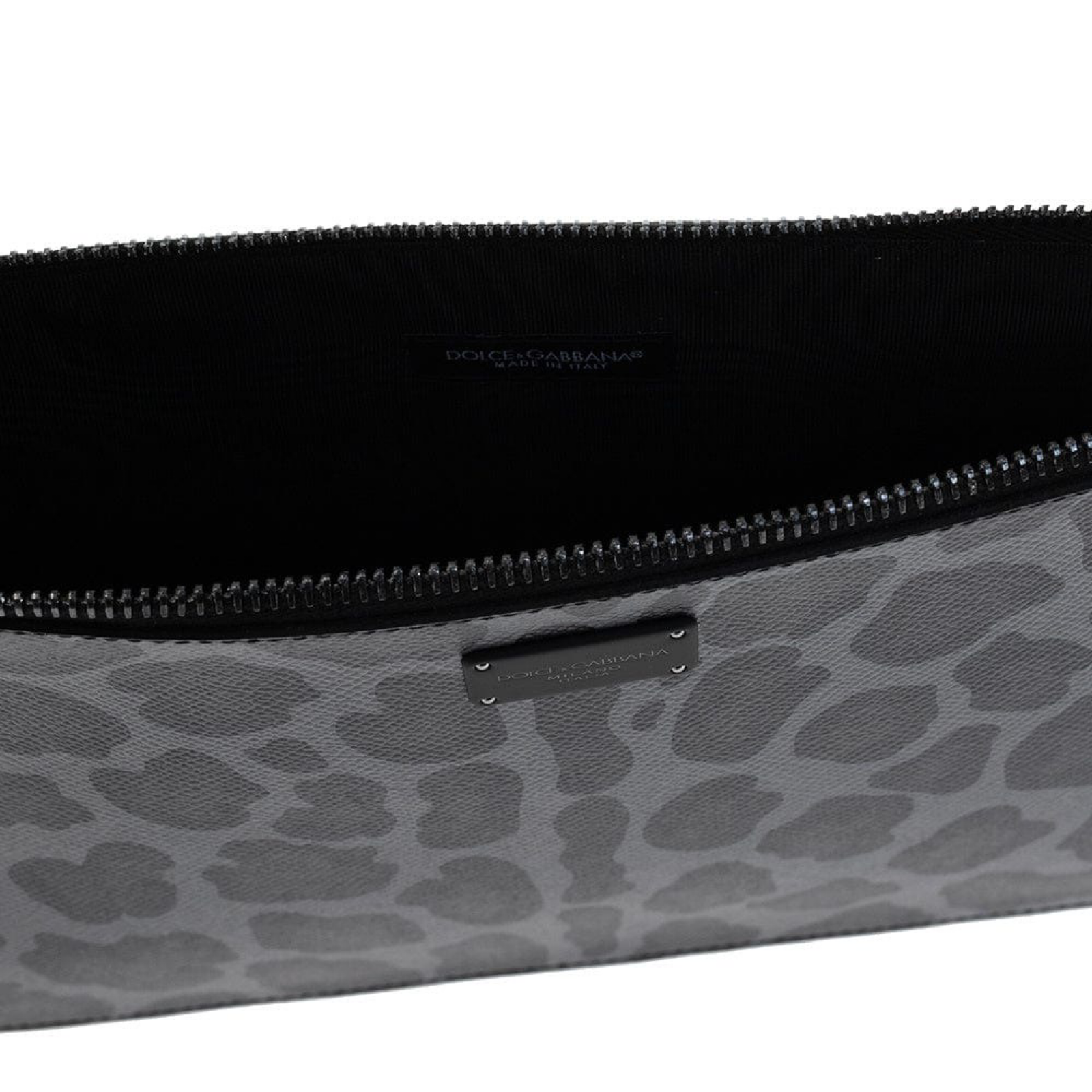 Dolce & Gabbana Leopard Jacquard Logo Plaque Clutch Bag BP2182 AZ657 HJILJ Top View