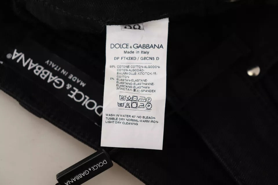 Dolce &amp; Gabbana черни памучни еластични тесни дънкови дънки