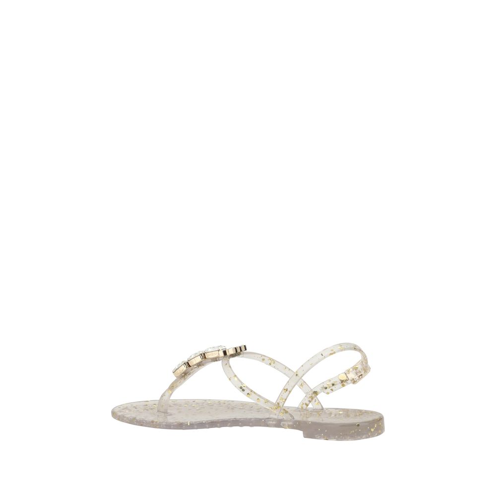 Casadei Swarovski Jelly Sandals