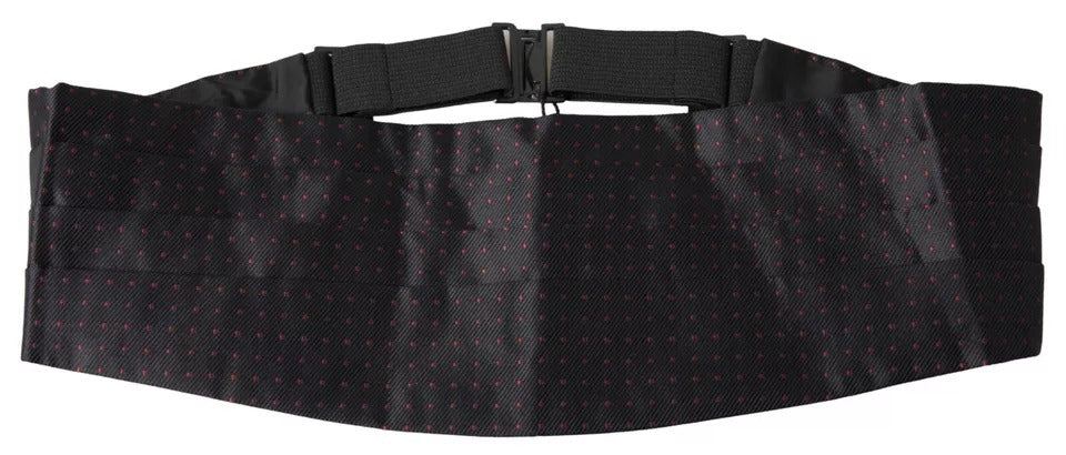 Dolce &amp; Gabbana черен копринен смокинг на точки с колан с пояс