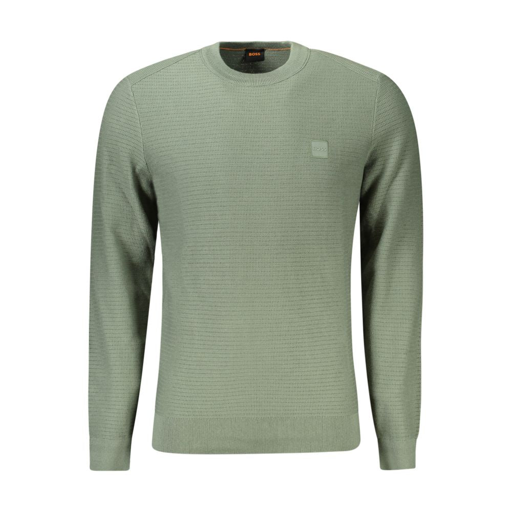 Hugo Boss Green Cotton Sweater