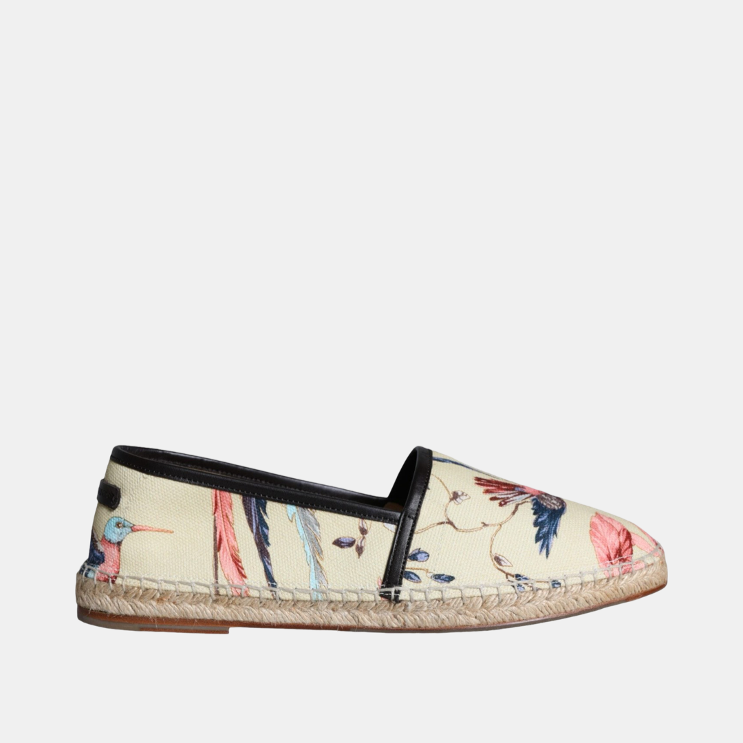 Мъжки еспадрили Dolce & Gabbana Beige Floral Canvas Espadrilles Slip On Shoes