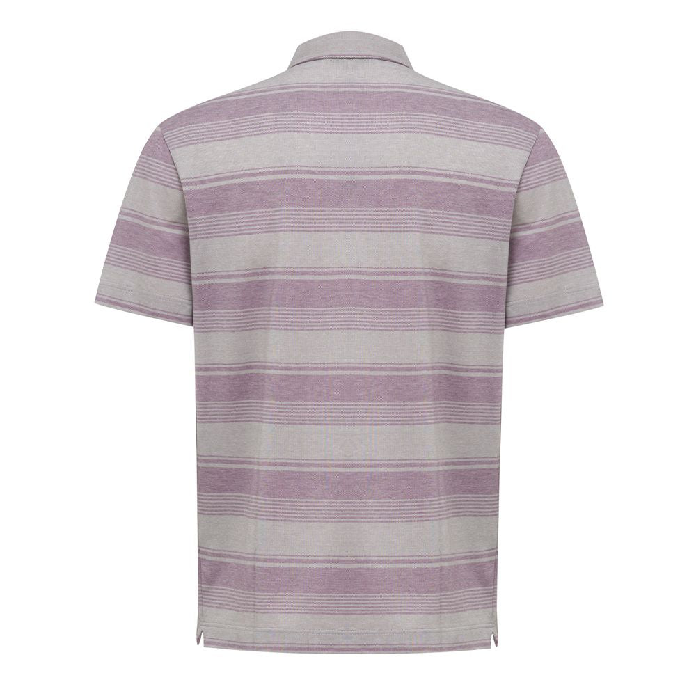 Canali Gray Cotton Polo Shirt