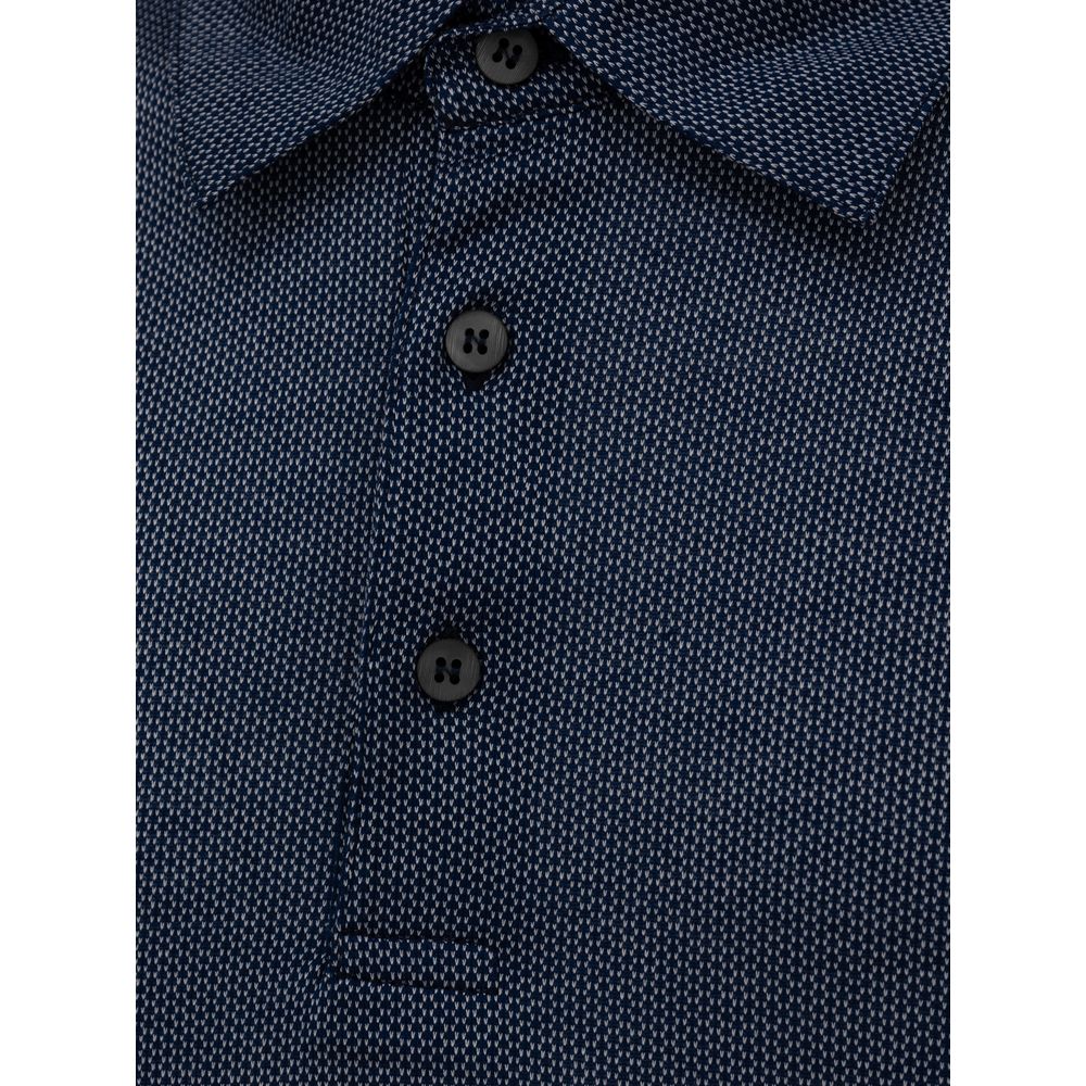 Canali Blue Cotton Polo Shirt