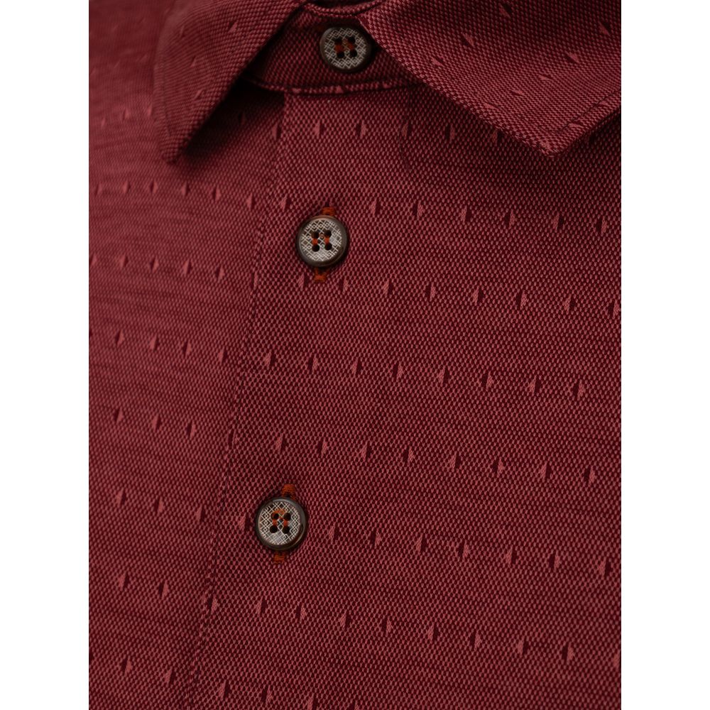 Canali Burgundy Cotton Polo Shirt