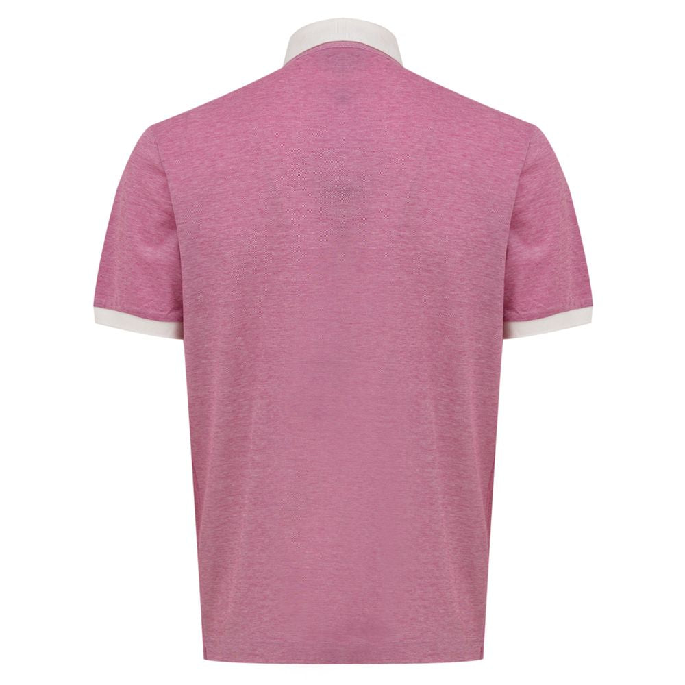 Canali Pink Cotton Polo Shirt