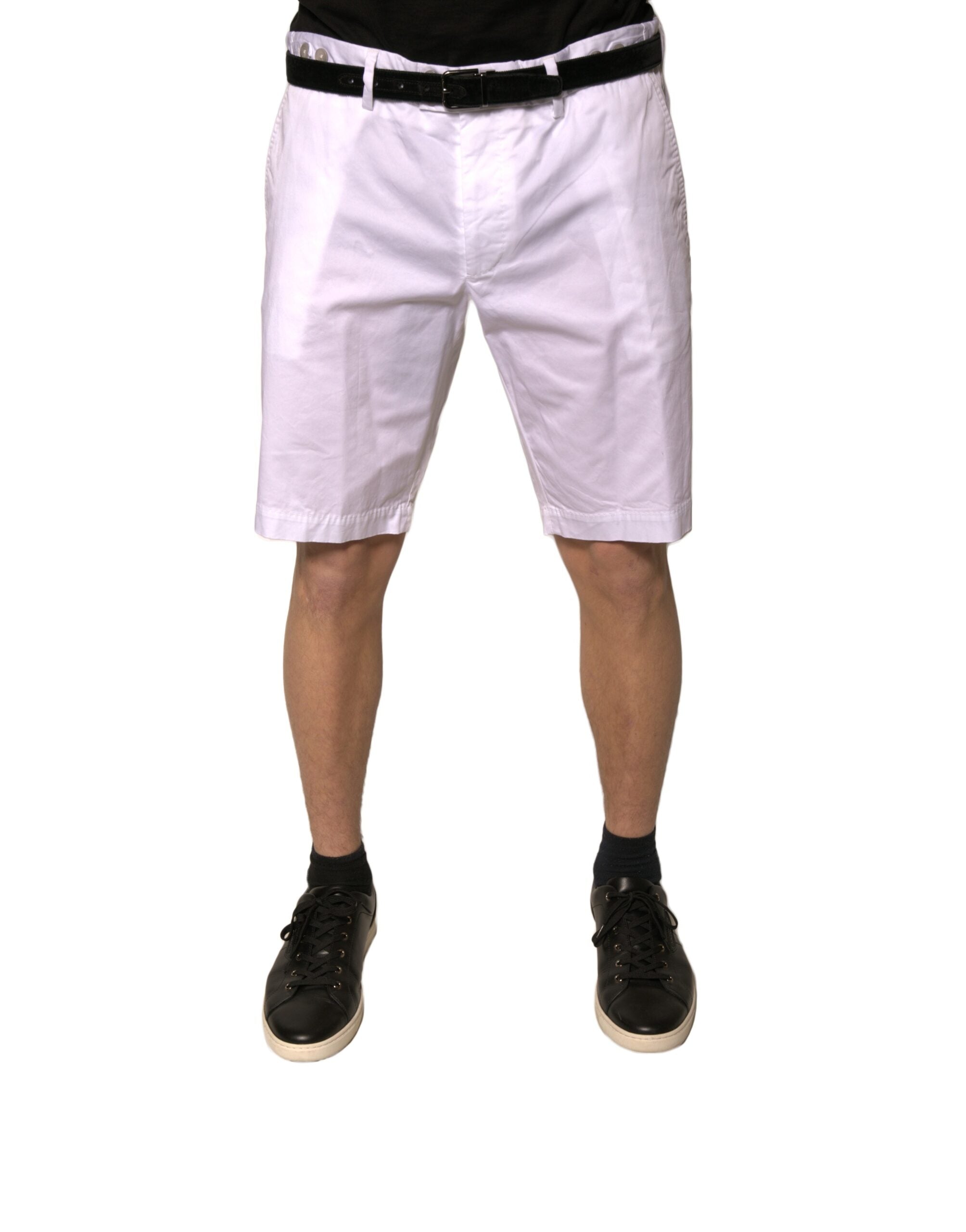 Dolce &amp; Gabbana Бели панталони Chinos от памучни еластични ежедневни шорти