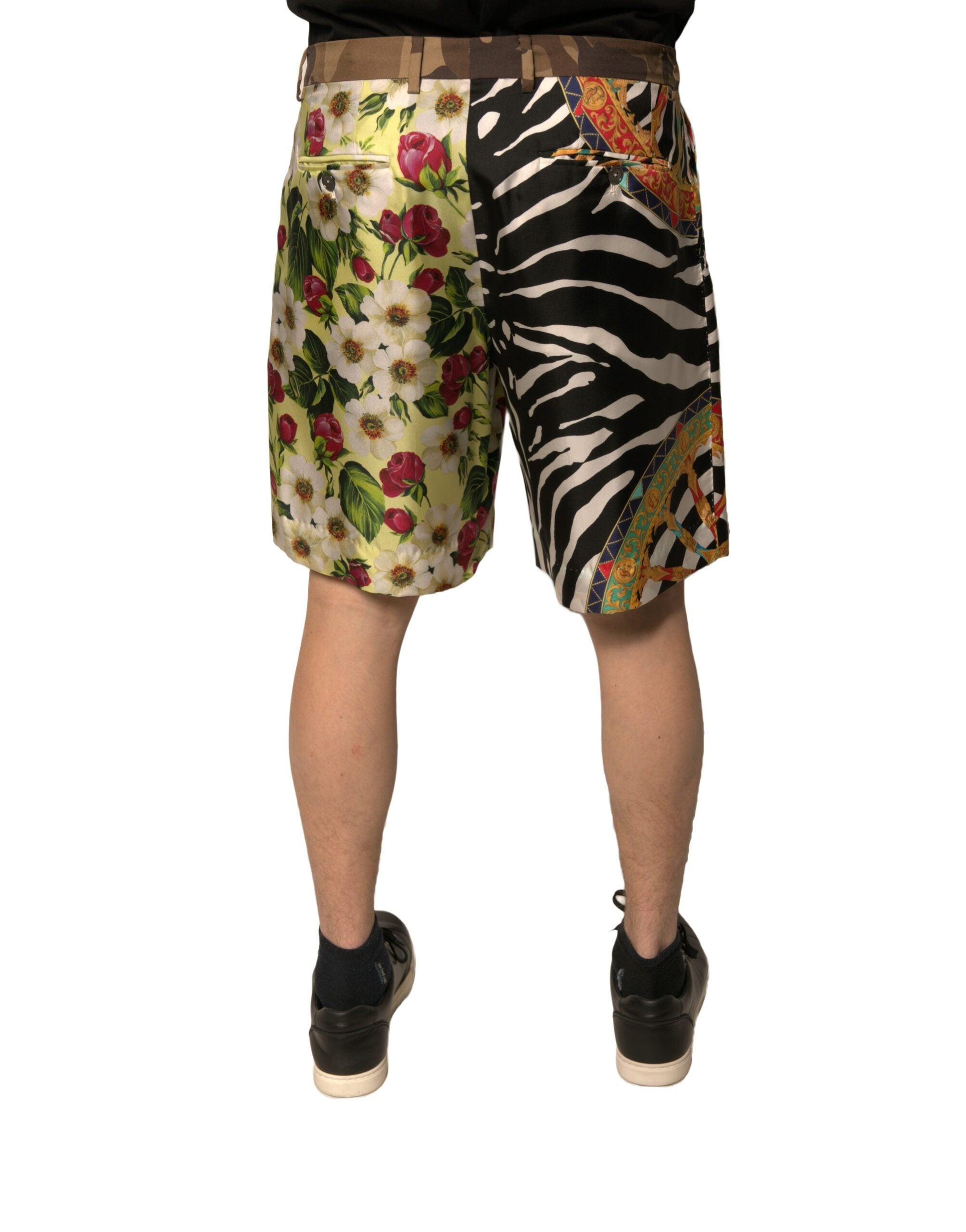 Dolce &amp; Gabbana Многоцветни пачуърк копринени мъжки къси чино панталони