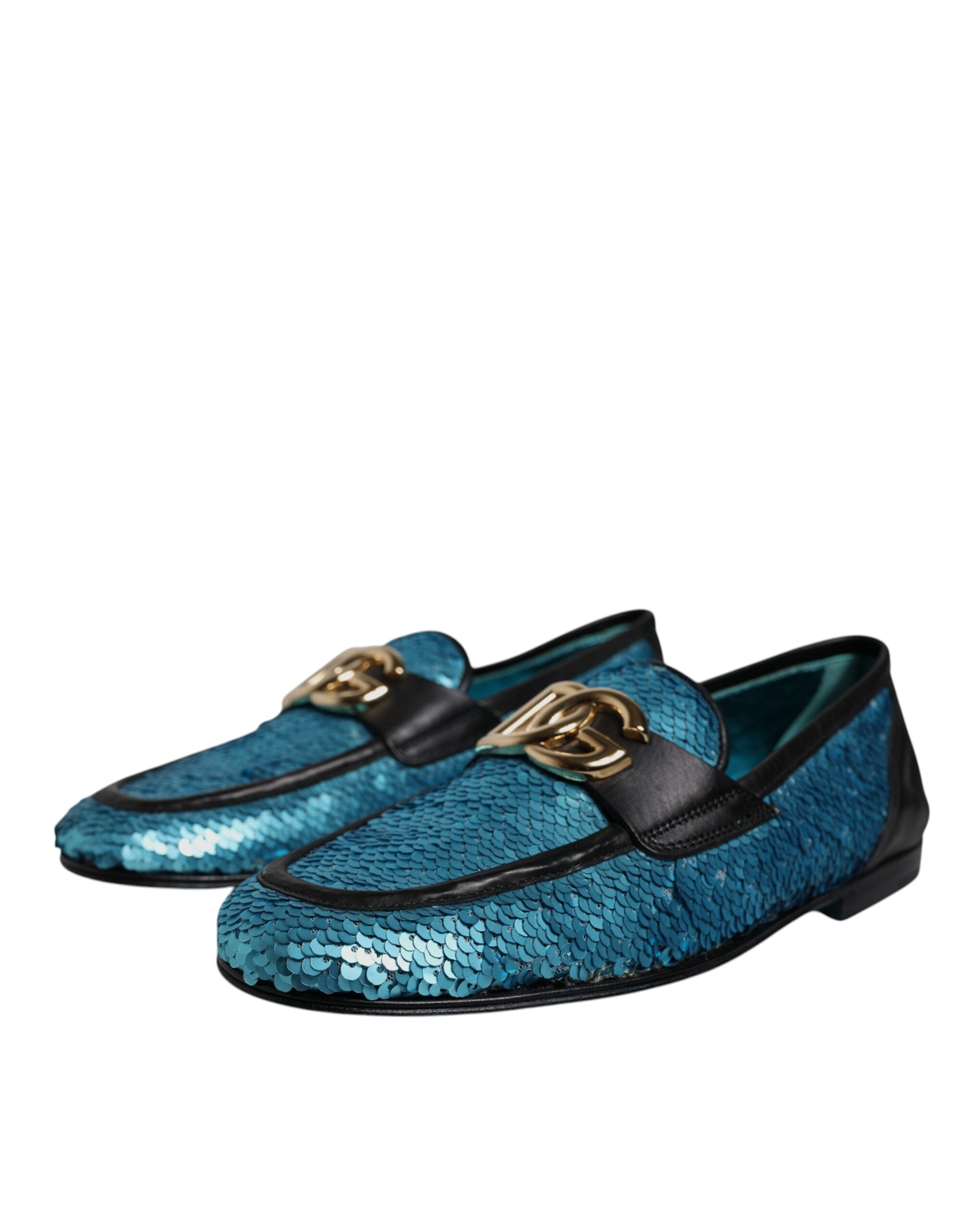 Dolce &amp; Gabbana Сини мокасини с пайети Официални обувки