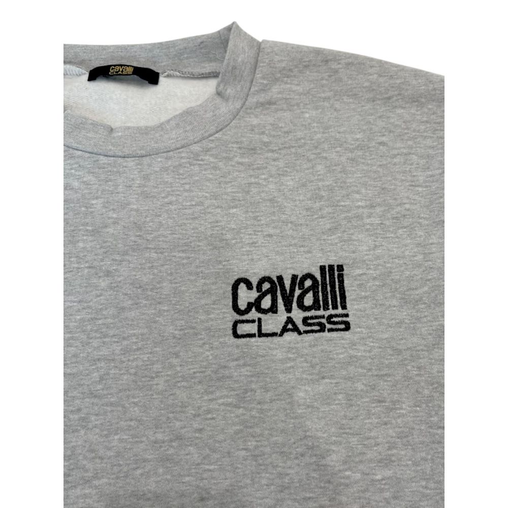 Cavalli Class Gray Polyester Sweater