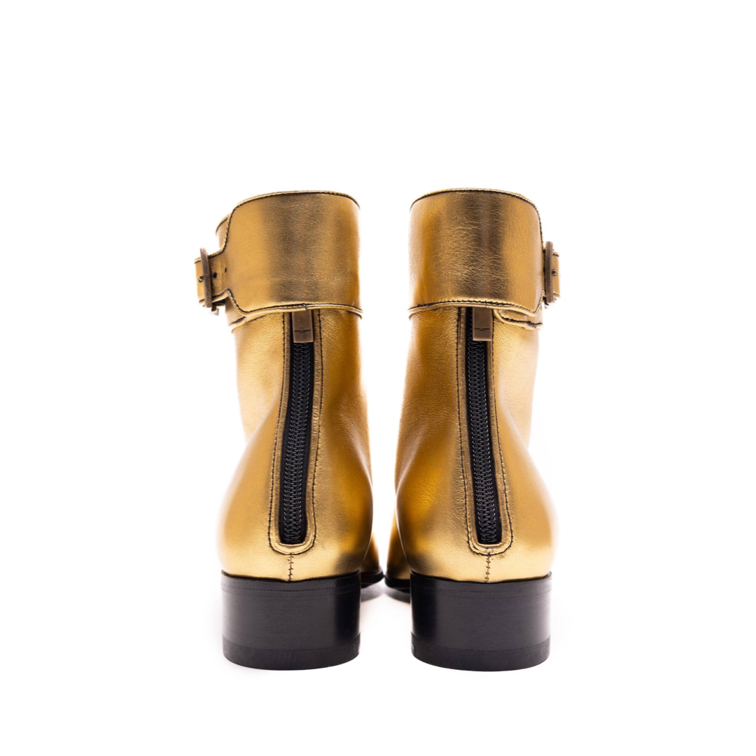 SAINT LAUREN Mile 30 Metallic Leather Boots