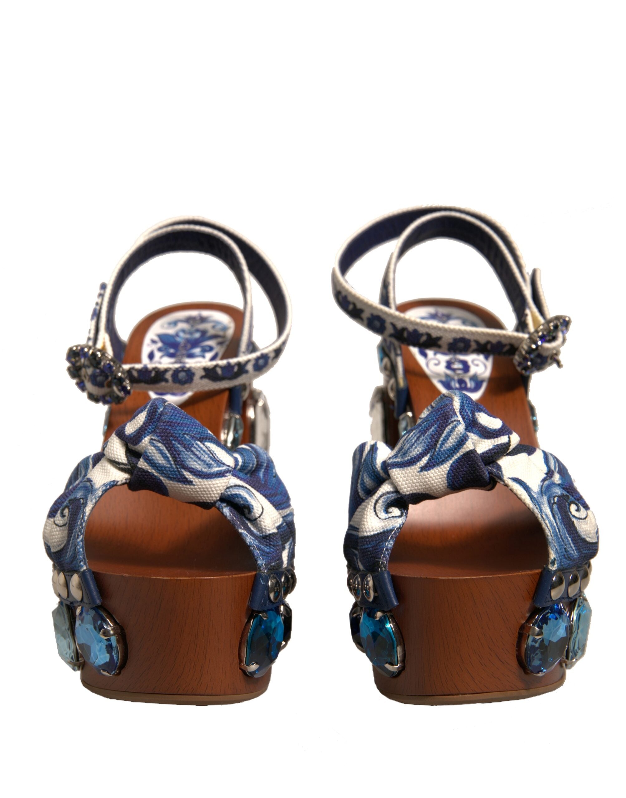 Dolce &amp; Gabbana Многоцветни сандали с украса от майолика на танкетка