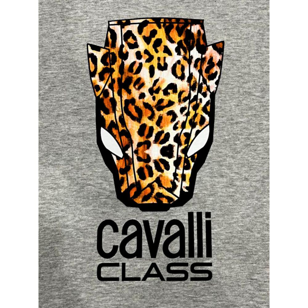 Cavalli Class Gray Polyester Sweater