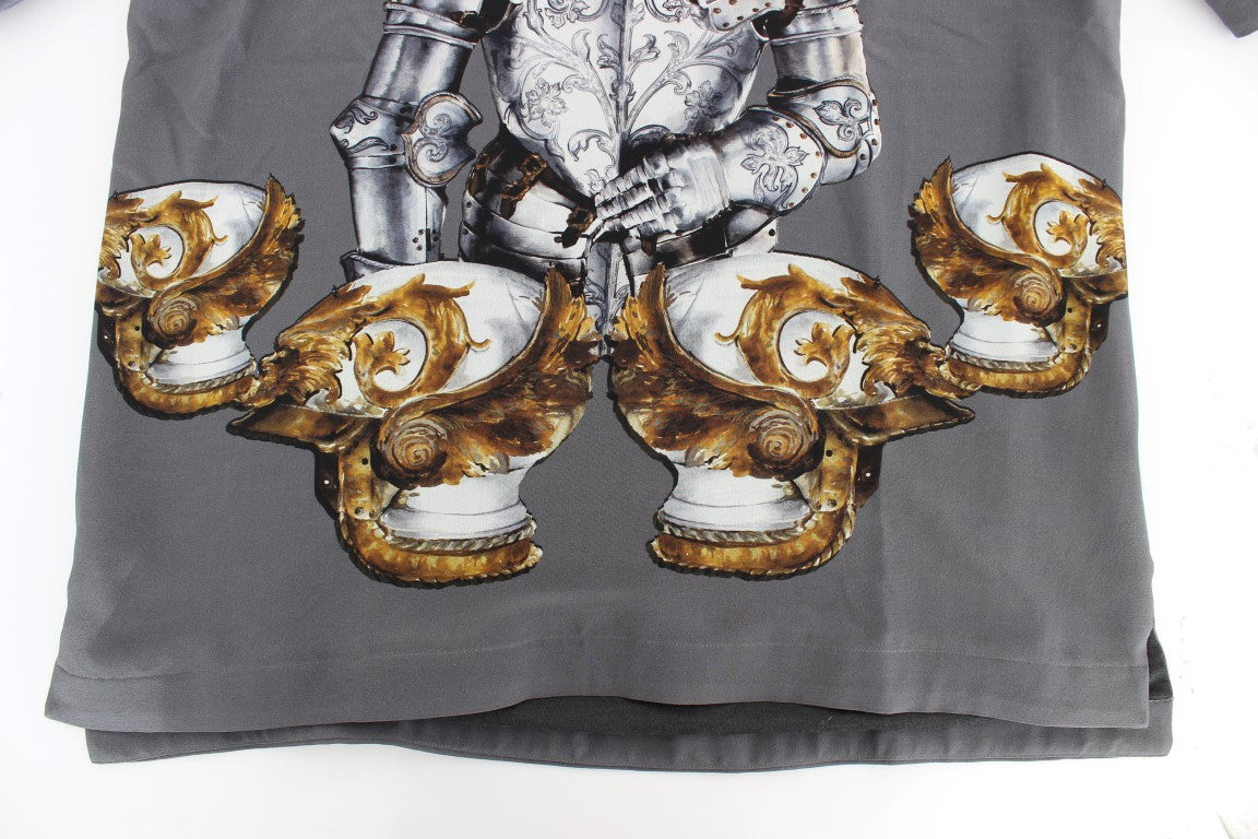 Dolce & Gabbana Enchanted Sicily Silk Blouse with Knight Print