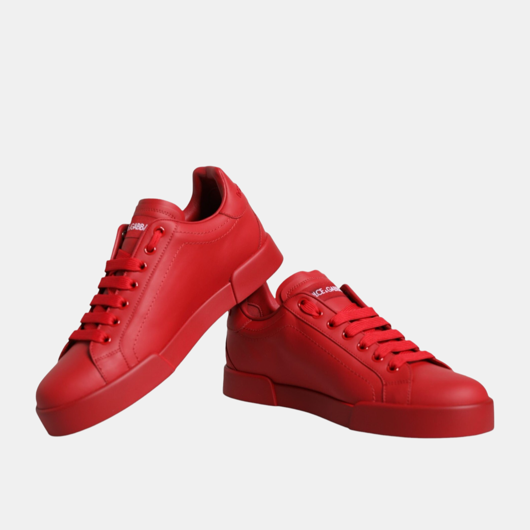 Дамски червени маратонки Dolce & Gabbana Red Low Top Women Sneakers