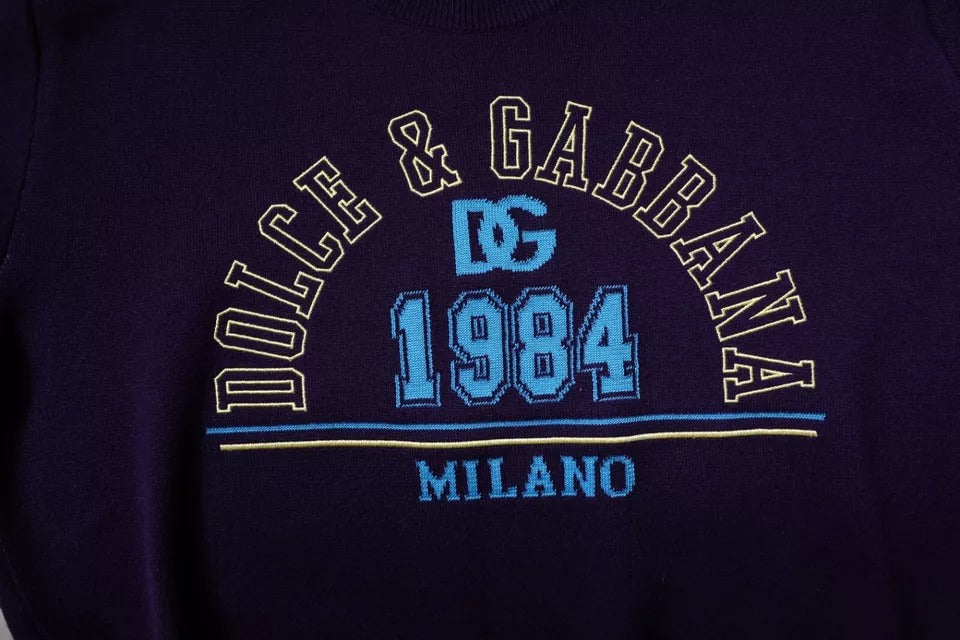 Dolce &amp; Gabbana Blue 1984 Milano суитшърт с деколте