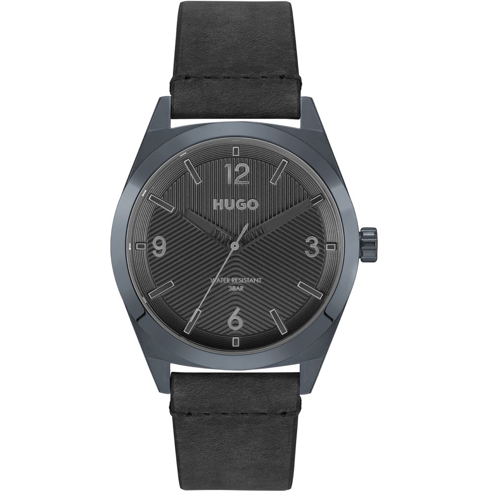 Черен кожен часовник Hugo Boss