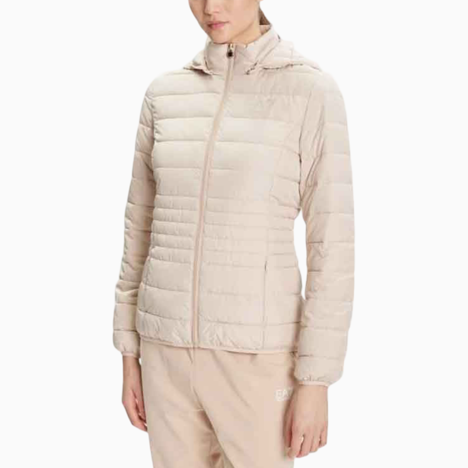 Дамско бежово пухено яке EA7 Emporio Armani Puffer Jacket 8NTB23 TNF8Z Front View