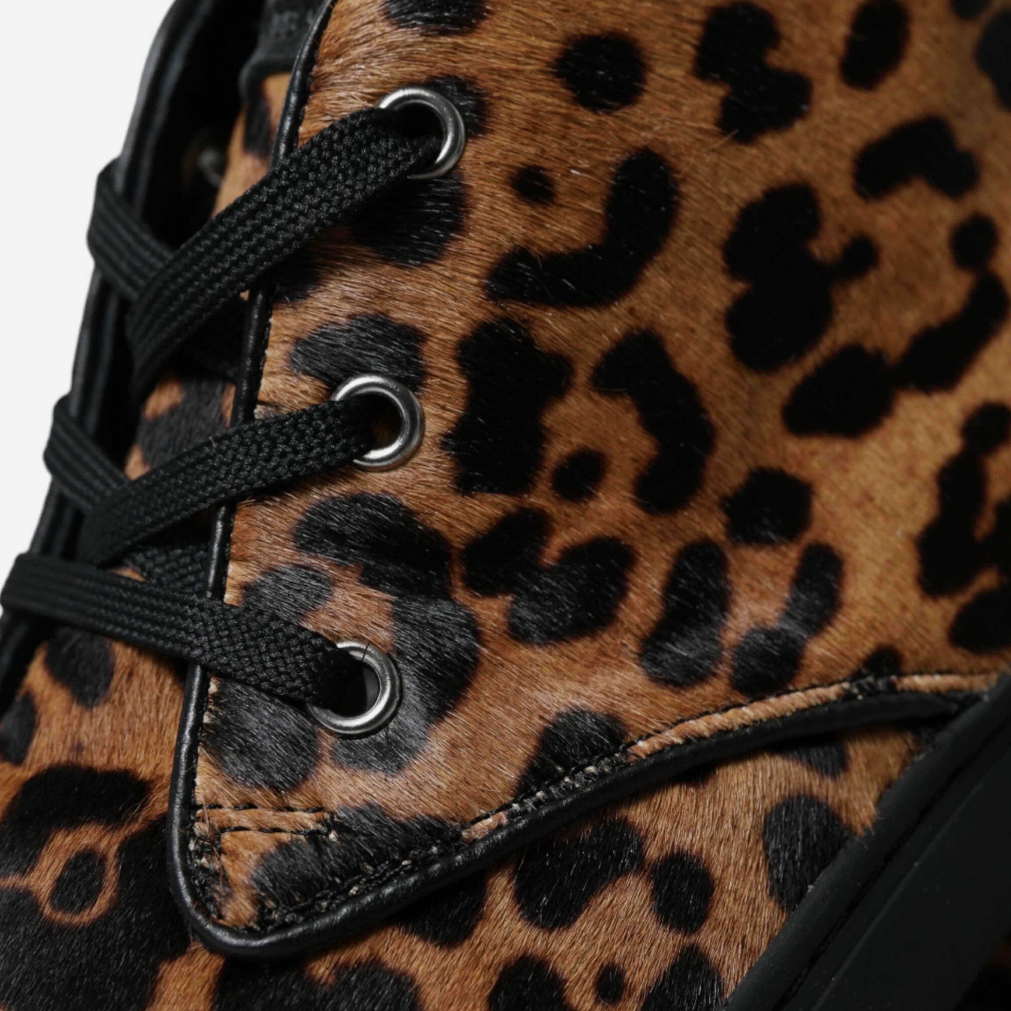 Мъжки луксозни леопардови кецове с косъм Dolce & Gabbana Men’s Elegant Leopard Print Mid-Top Sneakers