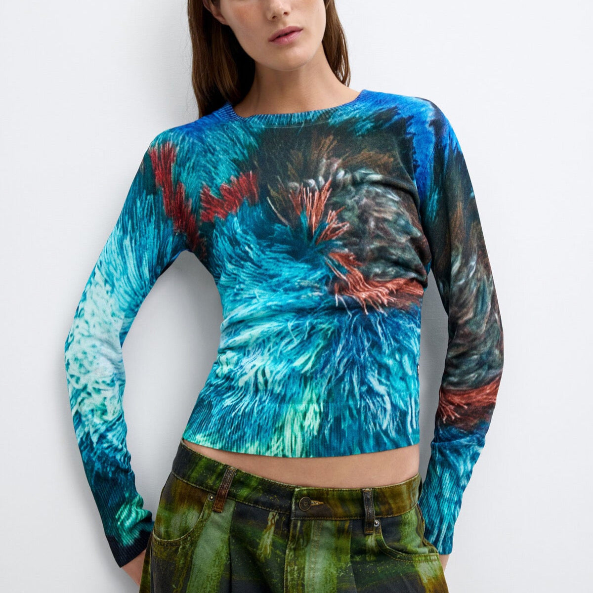 Дамски пуловер Desigual women’s sweater 26WWJF02 5013 front view 